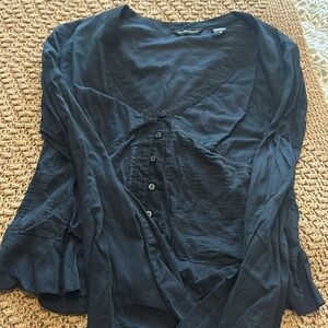 New York & company women’s Y2K style blouse size 12 black with imperfections